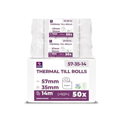 Ec-Cash Thermorollen 57mm x 14m x 12mm von LYNNE PAYMENT SOLUTIONS