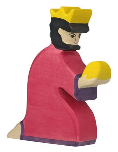 Holztiger 80284 Balthasar, rot Holzfigur bemalt