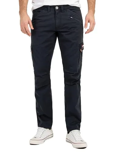 Rock Creek Herren Hose Stretch Cargo Basic Sommer Hose Regular Fit Lange Hose Stoff Hose Sommerhose Männerhose H-398 Navy W40 L30