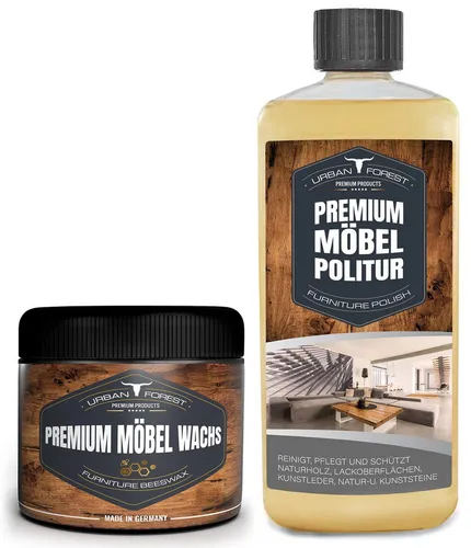 URBAN FOREST Möbelwachs 250ml + Möbelpolitur 500ml Holzreiniger (2-St)