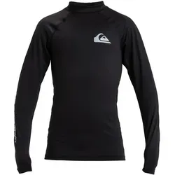 QUIKSILVER Everyday Neopren Shirt für Kinder, Gr. 10, schwarz - Langärmliges Surf-T-Shirt für Jungen 8-16 mit UPF 50+ Sonnenschutz und schnelltrocknenden Eigenschaften. Ideal für Wassersport und aktive Tage am Strand.
