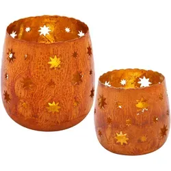 2er Set Orientalisches Gartendeko Windlicht Rost Javier