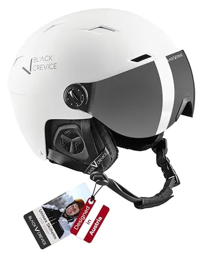 BLACK CREVICE Skihelm mit Visier Kirchberg weiß in weiß von Black Crevice