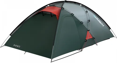 Husky Zelt Felen 3-4 Green - Kuppelzelt für 3-4 Personen, robustes doppeltwandiges Design, wasserfestes Material und ideal für Camping-Abenteuer mit zwei Eingängen und viel Stauraum.
