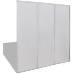 vidaXL Duschwand 117x120 cm 3-teilig Faltbar - Weiß, platzsparend und ideal für jedes Familienbad mit langlebigem Aluminiumrahmen und Gummidichtungen gegen Undichtigkeiten