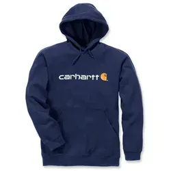 Carhartt Herren Weites Mittelschweres Sweatshirt mit Logo-Grafik, Marineblau - Kapuzenpullover für Herren, lockere Passform mit praktischen Handwärmtaschen und verstellbarem Kapuzenzug für optimalen Komfort.