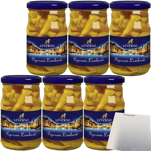 Leverno Peperoni Lombardi mild 6er Pack 6x140g Glas usy Block