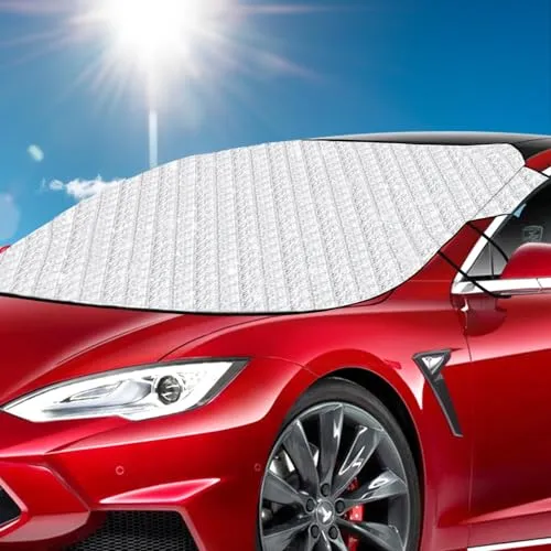Sonnenschutz Auto Frontscheibe, 142 * 96cm, Sommer & Winter Windschutzscheibe Abdeckung, Faltbare Auto Abdeckung, Frontscheibenabdeckung für Auto SUV PKW gegen Schnee EIS Frost Staub UV-Schutz