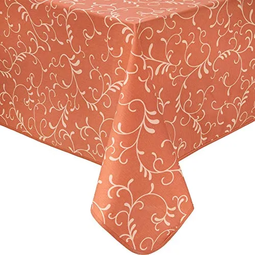 Erwin Müller Tischdecke Essen abwaschbar Terra 110x140 cm - Tischdecke in der Größe 110x140 cm mit elegantem Ranken-Design, abwaschbar und pflegeleicht, ideal für den täglichen Gebrauch.