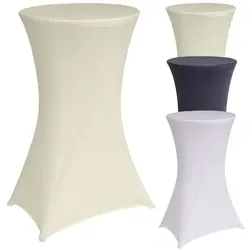 Baumarktplus Stehtischhusse Tischdecke Husse Bistrotisch Partytisch Stretch 60 cm beige