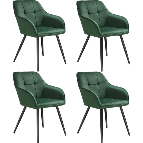 tectake® Esszimmerstuhl Marilyn, gepolstert in Samtoptik in grün von tectake