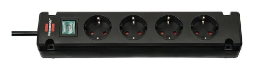 Brennenstuhl Bremounta Steckdosenleiste 4-fach mit 1,5m Kabel - Schwarz - Praktische 4-fach Steckdosenleiste mit 1,5m Kabel, ideal für den Einsatz zu Hause oder im Büro, sorgt für mehr Anschlussmöglichkeiten und Sicherheit.