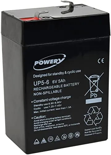 akku-net Blei-Gel Akku für Solaranlagen Notbeleuchtungen Alarmanlagen 6V 5Ah (ersetzt auch 4Ah 4,5Ah), 6V, Lead-Acid
