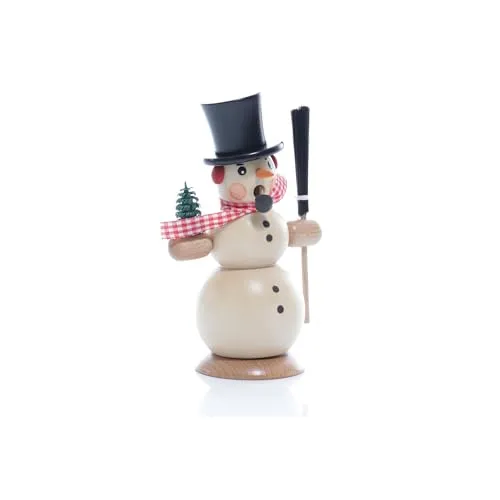 Rudolphs Schatzkiste Räuchermann Schneemann Natur Höhe 16cm NEU Rauchen Rauchfigur Rauchmann Räucherfigur Räucherkerze Smoker Kerze Figur Mann Holz Seiffen Erzgebirge Holz Schnee Dekoration