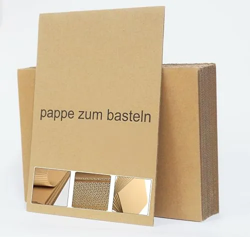 Stück A4 Wellpappbögen, dicker Kraftkarton,Wellpappe Bastelpapier – Hochwertige Pappe für DIY-Projekte, Basteln & Verpacken – Stabil 18