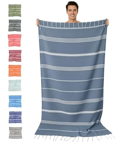 furora HOLIDAY Hamamtuch groß 100x200 cm (Baumwolle), Strand-Saunatuch Damen Herren Saunahandtuch: dünn, kompakt, lang - Strandtuch Hammam Sauna Tuch XXL, Handtuch: Strandhandtuch Urlaub Must Haves
