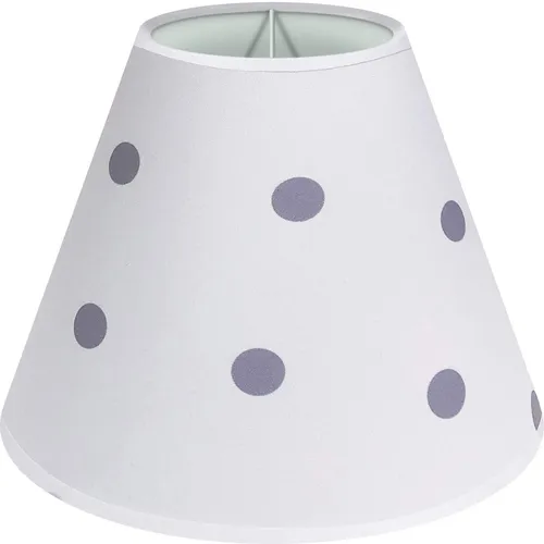 Lampenschirm / Tischleuchte / Stehlampe / Weiß / graue Punkte /Stoff /E27/Mittel