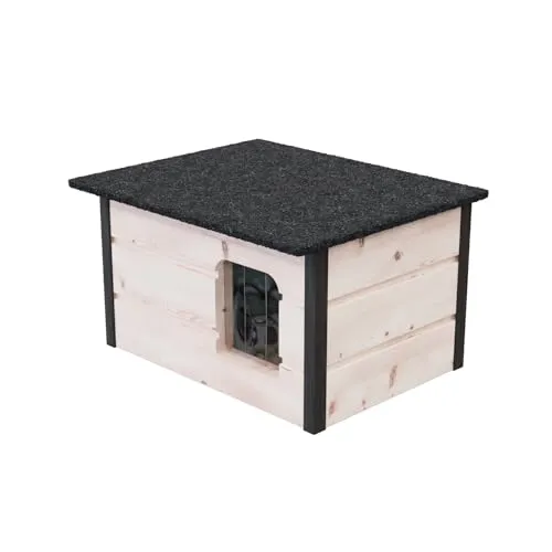 Katzenhaus für draußen - Winterfest & isoliert - Katzenhöhlen & -häuser, robust aus hochwertigem Kiefernholz, bietet optimalen Schutz vor Kälte und Nässe für Ihr Haustier.