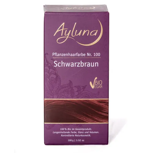 Ayluna Pflanzenhaarfarbe Schwarzbraun 100 g