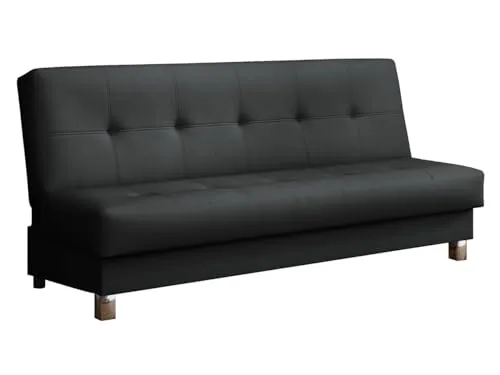 Mirjan24 Schlafsofa Enduro XI - 3-Sitzer mit Bettkasten - Sofas & Couches - Elegantes Schlafsofa mit ebener Schlaffläche (193x117 cm) und stilvollen verchromten Füßen, ideal für gemütliche Nächte und platzsparende Lösungen.