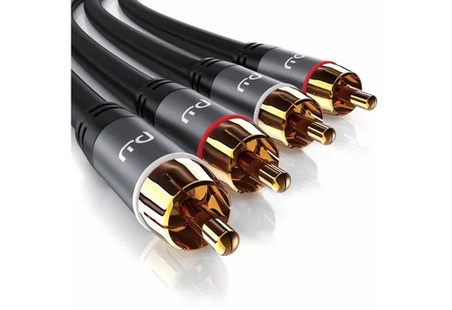 Primewire Audio-Kabel, Cinch, RCA (1000 cm) - HiFi-Kabel mit mehrfach geschirmtem Design für störungsfreies Audio-Erlebnis. Ideal für HiFi-Anlagen und Subwoofer, sorgt für optimale Verbindungsqualität und verlustfreie Signalübertragung.