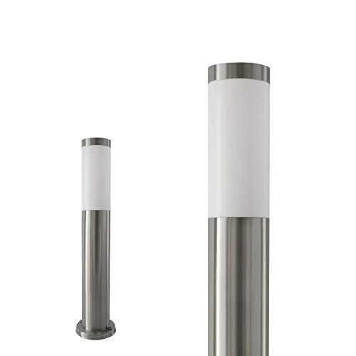 max K O M F O R T Robuste Edelstahl Gartenleuchte - Wegeleuchte aus Edelstahl mit E27-Fassung, bietet breite Lichtstreuung für mehr Sicherheit auf Wegen und ist ideal für Eingangsbereiche und Gärten.