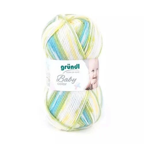GRÜNDL WOLLE BABY COLOR 50G GRÜN BLAU NARZISSE WEIß 50G/4,98 EURO NEU