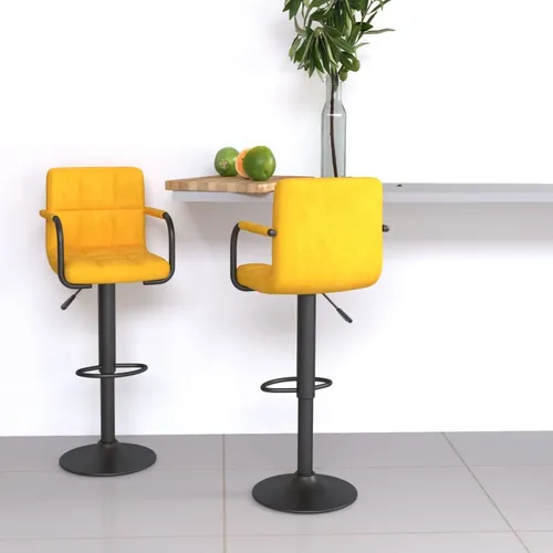 Maison Exclusive Barhocker 2er Set in Senfgelb