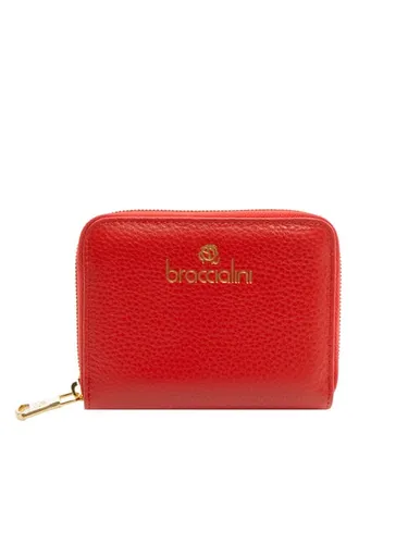 Geldbeutel Frau BRACCIALINI Basic Reißverschluss Around Leder Rot ND Scelt
