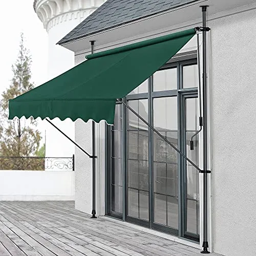 pro.tec Klemmmarkise Stem, 350 x 120 cm - Flexibler Sonnenschutz ohne Bohren - Markisen – Schnelle Montage ohne Bohren dank innovativer Klemmtechnik. Anpassbare Höhe von 220-309 cm für individuelle Nutzung auf Balkonen, Terrassen oder Wohnmobilen.