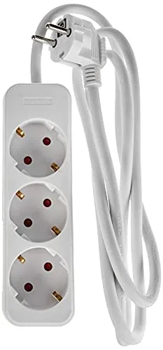 Meister Steckdosenleiste 3-fach - 1,4 m Kabel - weiß - Kunststoffleitung - IP20 Innenbereich / Steckerleiste / Mehrfachsteckdose / Tischsteckdose / Tido 3-fach / 7430010