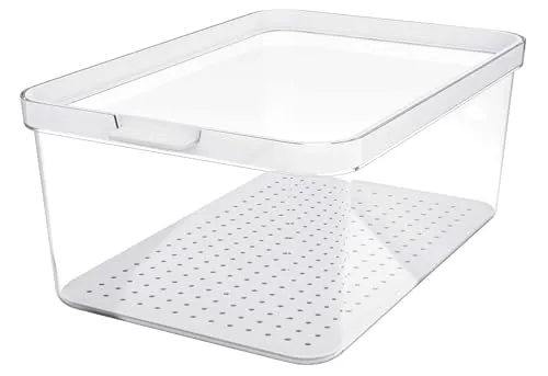 Rotho CAUMA 4,65 l Kühlschrankorganisator - Vorratsdosen für den Kühlschrank - Hält Lebensmittel länger frisch, ablaufender Einsatz, spülmaschinenfest und modernes Design von Rotho.