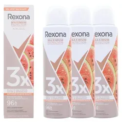 Rexona Maximum Protection je 150ml Wassermelone & Kaktuswasser Duft Anti-Transpirant Deo Spray 3 x