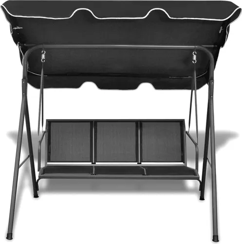 vidaXL Gartenliege Hollywoodschaukel mit Sonnendach - Gartenmöbel: Entspanne auf dieser stabilen Hollywoodschaukel mit großem Sonnendach, ideal für drei Personen und leicht zu reinigen dank wetterfestem Textilene.