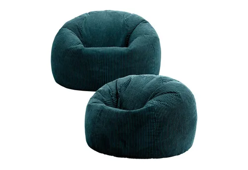 Icon Kingston Sitzsack Cord, Blaugrün in türkis von Icon