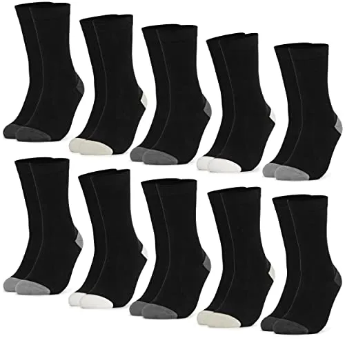 Occulto 10 PAAR SOCKEN für DAMEN aus BAUMWOLLE (Modell: Gertrud) Schwarz-grau 39-42