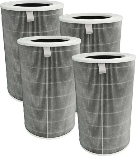 vhbw 4x Aktivkohlefilter Ersatz für Xiaomi 6934177743672, M15R-FLP-GL für Luftreiniger - H12 Luftfilter Grau Weiß