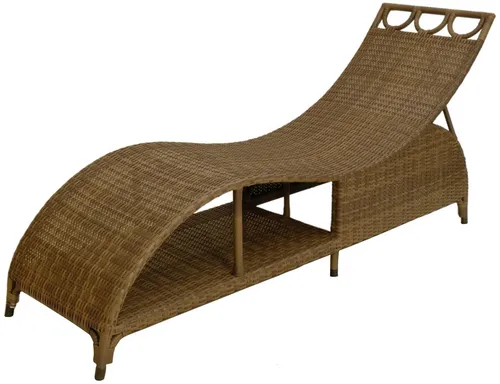 Outdoor Liege Gartenliege aus hochwertigem Polyrattan (Braun) - Sofas & Sessel - Elegante Gartenliege aus braunem Polyrattan mit Aluminiumrahmen, ideal für entspannte Stunden im Freien.