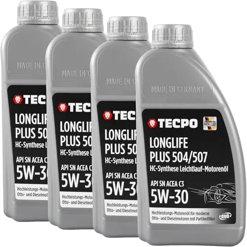 TECPO Motoröl 4 Liter 5W-30 LONGLIFE Plus HC Synthese ACEA C3 API SN / 504/507 / 229.31 229.51 / LL-04 C30
