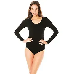 Langarmbody für Erwachsene, schwarz