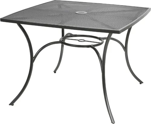 Metall-Gartentisch 100cm - Quadratischer Gartentisch aus robustem Metall in Grau, ideal für Balkon und Terrasse mit einer Höhe von 72 cm für optimale Bequemlichkeit.