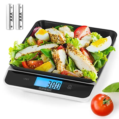 Duronic KS100 BK Küchenwaage, 5 kg Digitalwaage mit 1,2 L abnehmbarer Schüssel, 1 g grammgenau Präzision-Feinwaage, Haushaltswaage mit Tara-Funktion