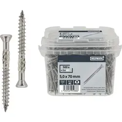 Terrassenschrauben 5x70 mm Edelstahl A2 in weiß von Suki. GmbH