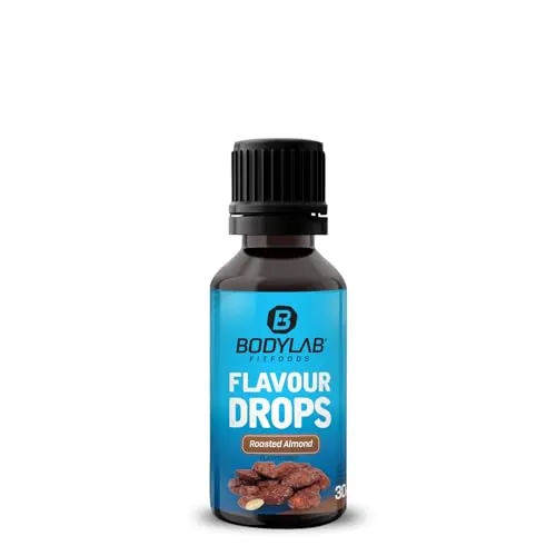 Bodylab24 Flavour Drops 30ml Gebrannte Mandel, Kalorienfreie, Zuckerfreie & Fettfreie Aroma-Tropfen, Flavdrops zum Süßen von Lebensmitteln, Kaffee Sirup, Geschmackstropfen ohne Künstliche Farbstoffe