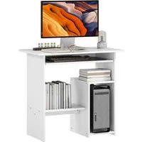 HOMCOM Computertisch Weiß 80x45x75 cm