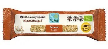 Pural 3x Sesam Krokantriegel -30% Zucker 35g - Snacks, gesunde Wahl mit 30% weniger Zucker, perfekt für bewusste Naschkatzen