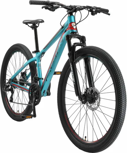 Mountainbike 21 Gang Shimano RD-TY300 - Kettenschaltung für Damen & Herren, türkis 27,5 Zoll - Fahrrad mit stabilen Aluminiumrahmen, ideal für Tagesausflüge. Leicht und effektiv, ausgestattet mit 21 Gängen und Scheibenbremsen für optimale Kontrolle.