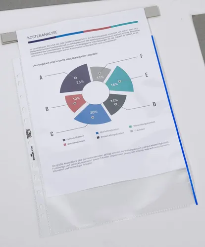DURABLE Prospekthüllen DIN A4 0.08 mm blau 265406