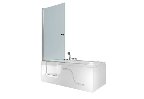AcquaVapore Komplettdusche Duschkabine Whirlpool Seniorenwanne mit Tür S17D-EH-WP-R-ALL 75x150 cm - Kombinierte Dusche und Wanne mit Tür für mehr Sicherheit und Komfort. Inklusive 6mm Sicherheitsglas und integrierten Massagedüsen für entspannende Momente. Ideal für die Nutzung im eigenen Zuhause.