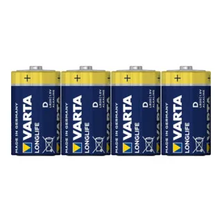 Varta Longlife D Mono LR20 4120 1.5 V Batterien, 4 Stück